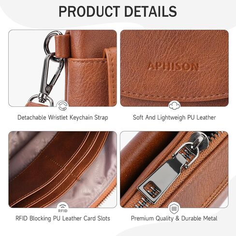 APHISON RFID WRISTLET WARTETS CHLUCT FOR FOR Women ، HOOLET محفظة محفظة حقيبة كروس الكتف مع حامل البطاقة in Saudi Arabia