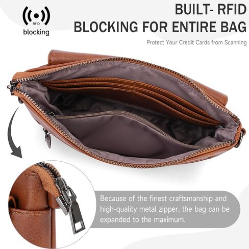 APHISON RFID WRISTLET WARTETS CHLUCT FOR FOR Women ، HOOLET محفظة محفظة حقيبة كروس الكتف مع حامل البطاقة in Saudi Arabia
