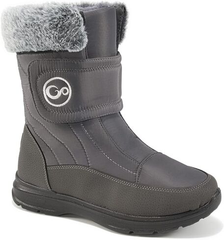 Almusen Snow Boots for Womens Winter Shoes: Warm Fur Lining Mid Calf Boots Women Anti Slip Waterproof Hook Loop Comfortable Outdoor Boot in Kuwait