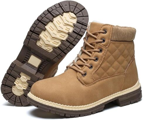 Winter Hiking Boots Women Waterproof Snow Ankle Booties Work Boots Warm Fur Lined Trekking Shoes Winter Lace up Booties for Women in Kuwait