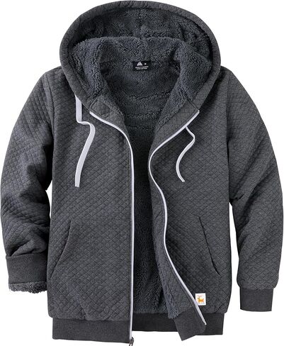 ZITY Men's Zip Up Hoodie Heavyweight Winter Sweatshirt Fleece Sherpa Lined Warm Jacket in Kuwait
