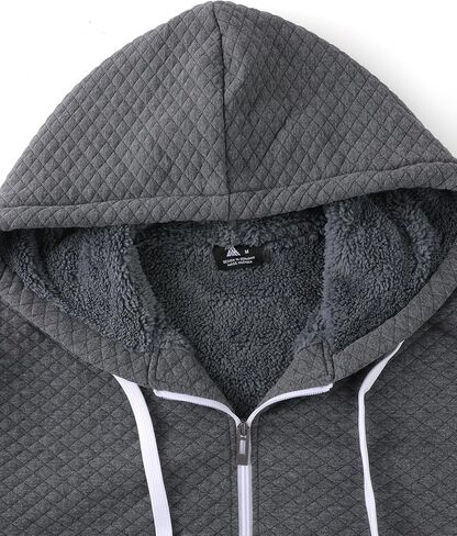 ZITY Men's Zip Up Hoodie Heavyweight Winter Sweatshirt Fleece Sherpa Lined Warm Jacket in Kuwait