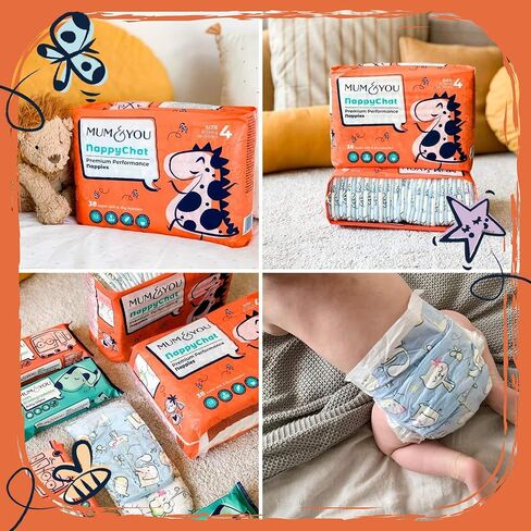 Mum & You Nappychat Premium Performance Eco Diapers, Size 3 (42 Diapers) Smart Tube Technology. Leak Protection. 100% Recyclable. Hypoallergenic, Dermatologically-Tested. No Lotion, Perfume or Dyes. in Kuwait