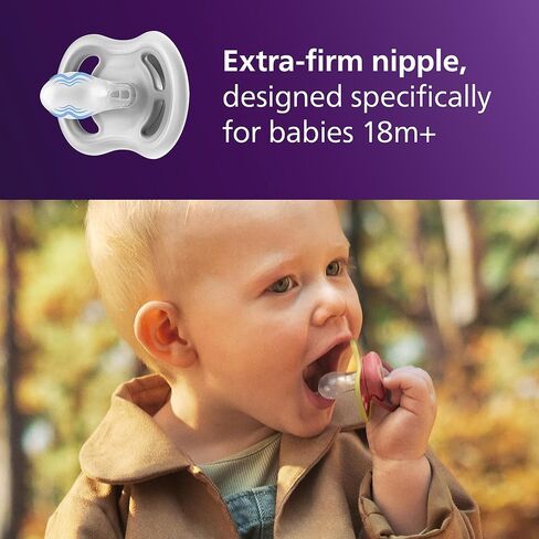 Philips Avent Ultra Air Pacifier - 4 x Light, Breathable Baby Pacifiers for Babies Aged 18 Months Plus, BPA Free with Sterilizer Carry Case (Model SCF349/25) in Kuwait