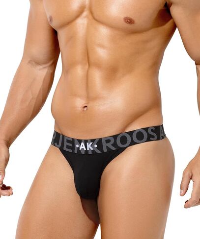 Arjen Kroos Mens Thong Wide Band Low Rise Pouch Bikini Underwear Cotton Thongs for Mens Lingerie Athletic Supporters in Saudi Arabia
