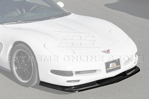 Replacement For 1997-2004 Chevrolet Corvette C5 ALL Models | Performance Style Front Bumper Vented Lower Lip Splitter (ABS Plastic - Painted Glossy Black) in Saudi Arabia