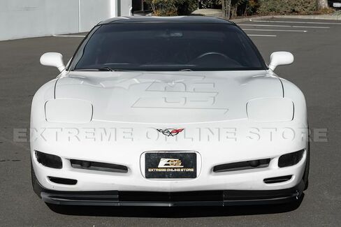Replacement For 1997-2004 Chevrolet Corvette C5 ALL Models | Performance Style Front Bumper Vented Lower Lip Splitter (ABS Plastic - Painted Glossy Black) in Saudi Arabia