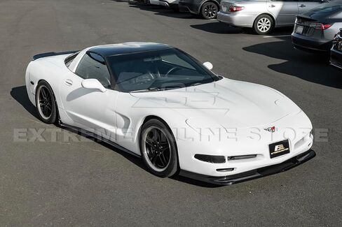 Replacement For 1997-2004 Chevrolet Corvette C5 ALL Models | Performance Style Front Bumper Vented Lower Lip Splitter (ABS Plastic - Painted Glossy Black) in Saudi Arabia