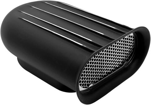 Single Quad Carb 4 Barrel Air Scoop, HILBORN Style, 5 FINNED - BLACK (Black) in Saudi Arabia