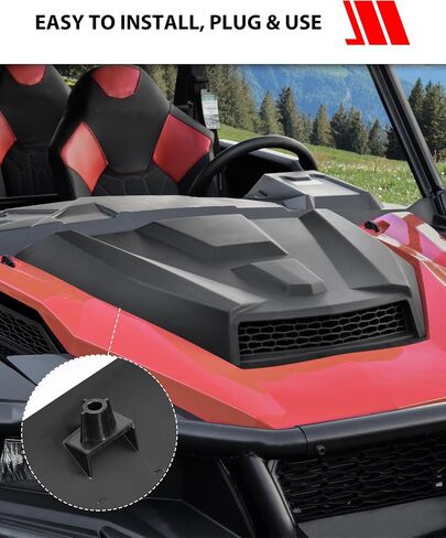 SAUTVS Sport Hood Scoop for Polaris General 1000/4 1000 EPS 2016-2022 Accessories, Turbo Hood Scoop Kit(Replace OEM #5456064) in Saudi Arabia