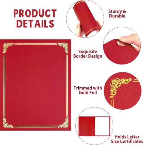 gisgfim 35Pcs Certificate Holders Diploma Covers Single Sided Gold Foil Border Award Certificate Covers for Letter Size 8.5x11 Certificates Cardstock Document Papers Storage Organizer (Purple) in Kuwait