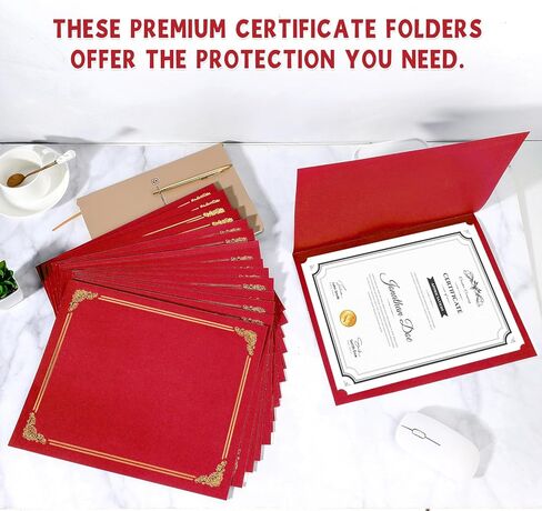 gisgfim 35Pcs Certificate Holders Diploma Covers Single Sided Gold Foil Border Award Certificate Covers for Letter Size 8.5x11 Certificates Cardstock Document Papers Storage Organizer (Purple) in Kuwait