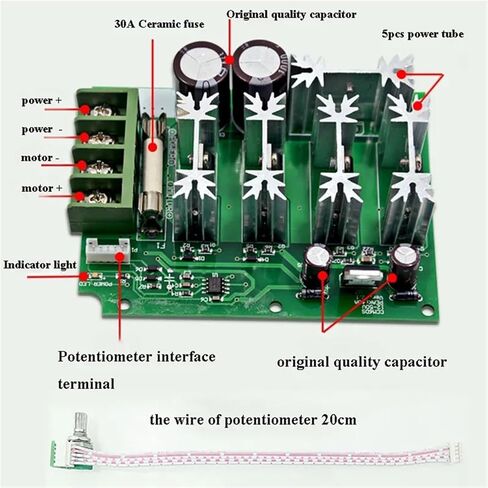 12V 24V 30A سرعة تحكم الطاقة تحكم المحرك الجهد الجهد الأمامية المنظم سرعة محرك التحكم العكسي (وظيفة CW و CCW) in Saudi Arabia