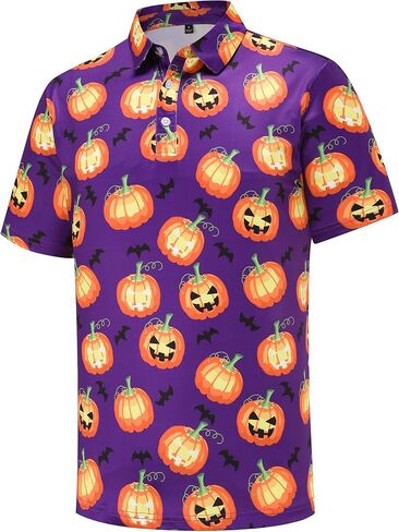 قمصان الهالوين للرجال قصيرة الأكمام قميص اليقطين رجال القمصان القمصان رجال القمصان جولف بولو قمصان البولو in Kuwait