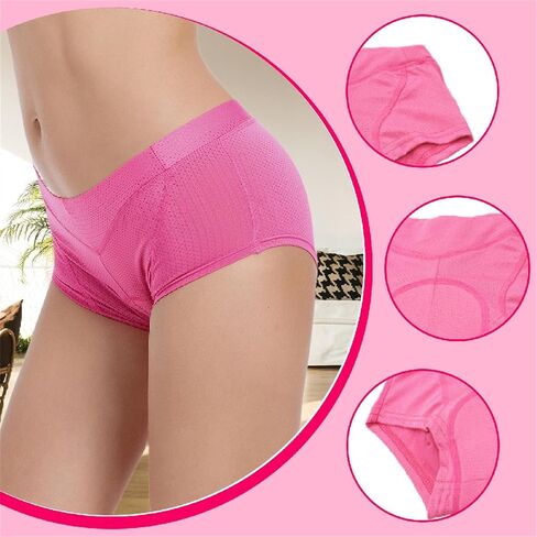 Women's Cycling Underwear Padded Bike Shorts Breathable Riding Undershorts with 3D Silicone Cushion for Bicycle Sports- Pink in Saudi Arabia