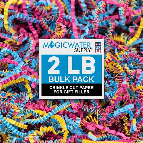 MagicWater Supply - 2 LB - Orange - Crinkle Cut Paper Shred Filler great for Gift Wrapping, Basket Filling, Birthdays, Weddings, Anniversaries, Valentines Day, and other occasions in Saudi Arabia