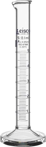 EISCO Graduated Cylinder, 1000ml - Class A Tolerance ±5.00ml - Round Base - Blue Graduations - Borosilicate 3.3 Glass in Kuwait