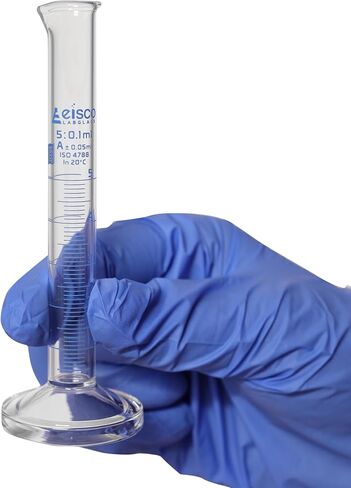 EISCO Graduated Cylinder, 1000ml - Class A Tolerance ±5.00ml - Round Base - Blue Graduations - Borosilicate 3.3 Glass in Kuwait