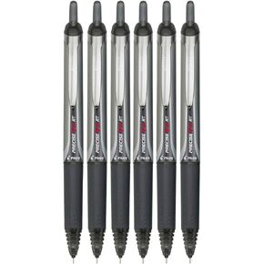 Pilot Precise V5 RT Retractable Rolling Ball Pens, Extra Fine Point, Black Ink, 6 Pens