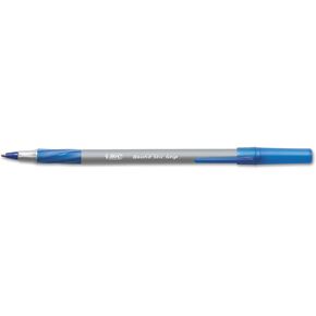 BIC Round Stic Grip Xtra-Comfort Fine Ball Point Pen; Blue; 12 Pack
