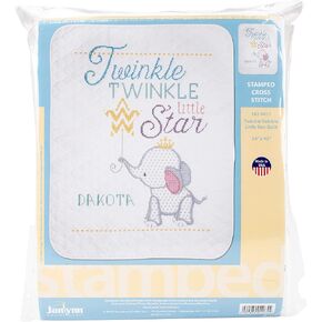 Janlynn Stamped Cross Stitch Baby Quilt Kit, 34" x 43", Multi-Colour
