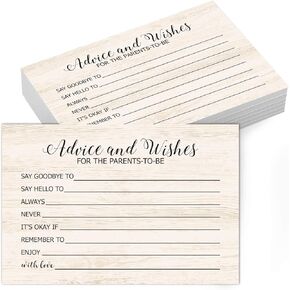 Advice and Wishes for The Mom-to-Be, Baby Advice Cards for New Mom, Perfect for Baby Shower, Baby Shower Game Activities Ideas, New Mom Gifts, Pack of 50, 4x6 Inch