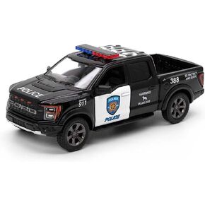 KiNSMART 2022 Ford F-150 Raptor Police Edition 5 Inch 1:46 Scale Die Cast Metal Model Toy Truck