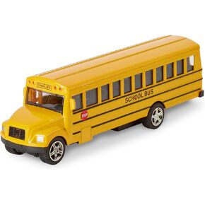 Pullback Diecast School Buses - 2 Pack - Yellow Metal Toys with Write-On Surfaces - Perfect Party Favors, Gifts, and School Memories for Little Boys and Girls - 5 Inch