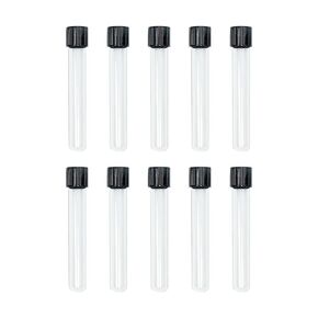 12x75mm Glass Test Tubes with Black Screw Caps, 5ml Boro Glass Test Tubes for Scientific Experiments, Candy Storage, Party and Home Decorations, Plant Propagation and Holiday Gifts, HUAOU, Pack of 10