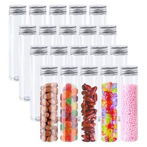 20 Pcs 115ml Test Tubes,Clear Clear Plastic Test Tubes with Caps for Candy,Bath Salts,Spices,Dried Flowers and Party Decor in Kuwait