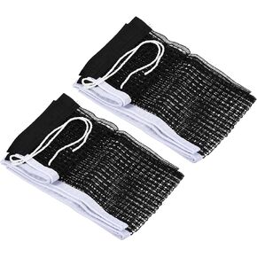 2 Pack Table Tennis Net Replacement - Ping Pong Net String Tension Equipment, Polyester Cotton, Apply to Standard Table (183 x 15cm, Black)