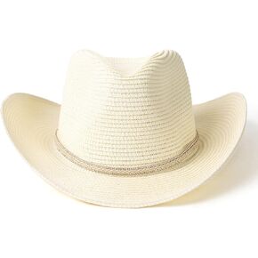 Lisianthus Western Cowboy Hat for Women Straw Cowgirl Hat Wide Brim
