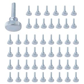 50 Pieces Flat Knurled Head Fully Threaded Thumb Screws Bolts Fastener, Thumbscrew Threaded Knurled Grip Knobs Thumb Screw (M3X20)