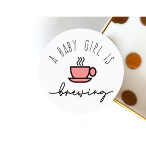 A Baby Boy is Brewing - Set of 120 Gender Reveal Sticker labels (BOY)