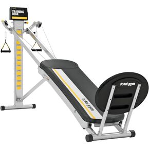 Total Gym FIT Home Fitness Folding Full Body Workout Exercise Equipment Machine with Ab Crunch Attachment, Training Deck, and Ribbed Squat Stand