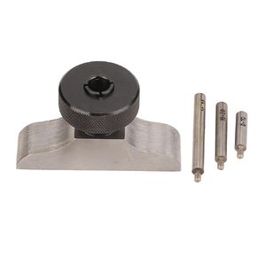 Depth Dial Indicator Base, Stainless Steel Threaded Knob Hardened Depth Gauge Holder Stable Clamping with 3 Extension Rods for Replacement(63x17mm/2.5x0.7in)