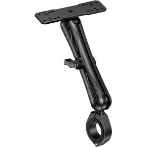 Aluminum Alloy 1.5" Ball Fish Finder Mount with Bar Clamp Base Fit 1.5'' 1.75'' 1.85'' 2'' 2.1'' Round Rail, 9.1" Long Arm Marine Electronic Mount for Garmin, Lowrance, Humminbird, Raymarine