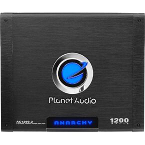Planet Audio AC1200.2 Anarchy Series 2 Channel Class A/B Car Amplifier - 1200 High Output, 2/8 Ohm, High/Low Level Inputs, High/Low Pass Crossover, MOSFET, Full Range, Hook Up To Subwoofer For Bass