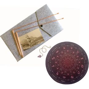 مجموعة قضبان التغطيس 99.9% قضبان نحاسية - قطعتان من قضبان التغطيس، بندول التغطيس، حصيرة العرافة مع حقيبة، روح ساحرة المياه، صيد الأشباح للإجابة على الأسئلة in Kuwait