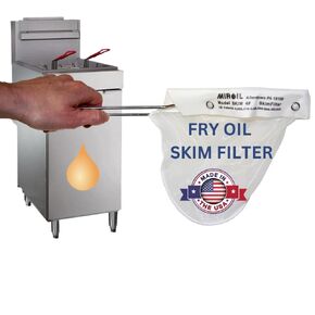 MirOil SK4 Fryer Oil Skim Filter Bag with Frame, Part 02780, Use for Deep Fryer Skimming and Top Filtering, Length 13", Width 7.5", Durable, Easy to Clean with Hot Water