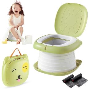 Travel Potty for Toddler Portable Foldable Potty Training Toilet for Boys Girls Baby Kids Children Indoor Outdoor,Pink