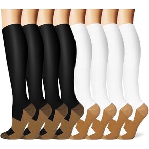 Copper Compression Socks 15-20 mmHg for Men & Women 8 Pairs – Circulation Support for Nurses, Travel, Running, Hiking, Soccer in Saudi Arabia