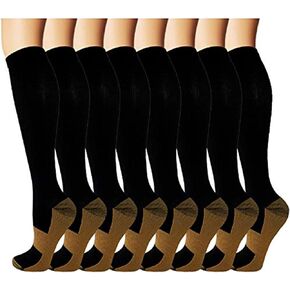 Iseasoo Copper Compression Socks For Men & Women Circulation-Best For Running Hiking Cycling 15-20 mmHg