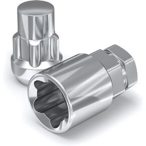 White Knight 40700S Chrome M12 x 1.50 Thread Size Acorn Socket Type Wheel Lock, 4 Pack