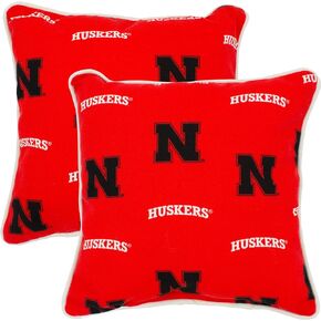 College Covers Outdoor Decorative Pillow Pillow, 16" X 16", Nebraska Cornhuskers 2 Count
