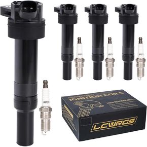 Set of 4 Ignition Coil Pack Spark Plugs Fits for 2012 2013 2014 2015 2016 Hyundai Elantra Tucson Kia Soul Forte 2.0 1.8 L4 Replaces# UF651 C1804