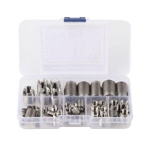 50Pcs Stainless Steel Inner Thread Self Tapping Thread Inserts Set, Thread Reinforce Repair Tool,Thread Repair Kit for Reinforcing and Repairing Threads