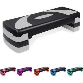 Exercise Workout Aerobic Step Platform Trainer, 31" Aerobic Stepper with 4"-6"-8" Adjustable Height Risers