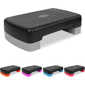 Exercise Workout Aerobic Step Platform Trainer, 18" Aerobic Stepper with 4"-6" Adjustable Height Risers