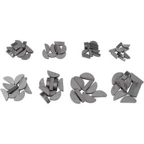 EVGATSAUTO Metal Woodruff Key, 80Pcs Eight Sizes Woodruff Keys Assortment Set, with Plastic Box, Fasteners for Mechanical Industry